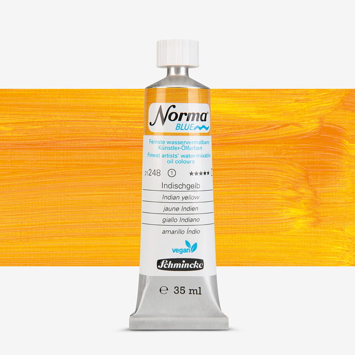 schmincke - norma blue - 40 ml - tube jaune indien Schmincke Norma Blue 40 ml Tube Jaune Indien