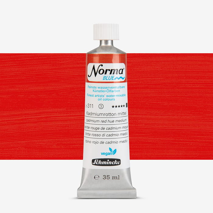 schmincke - norma blue - 40 ml - tube rouge de cadmium moyen Schmincke Norma Blue 40 ml Tube Rouge De Cadmium Moyen