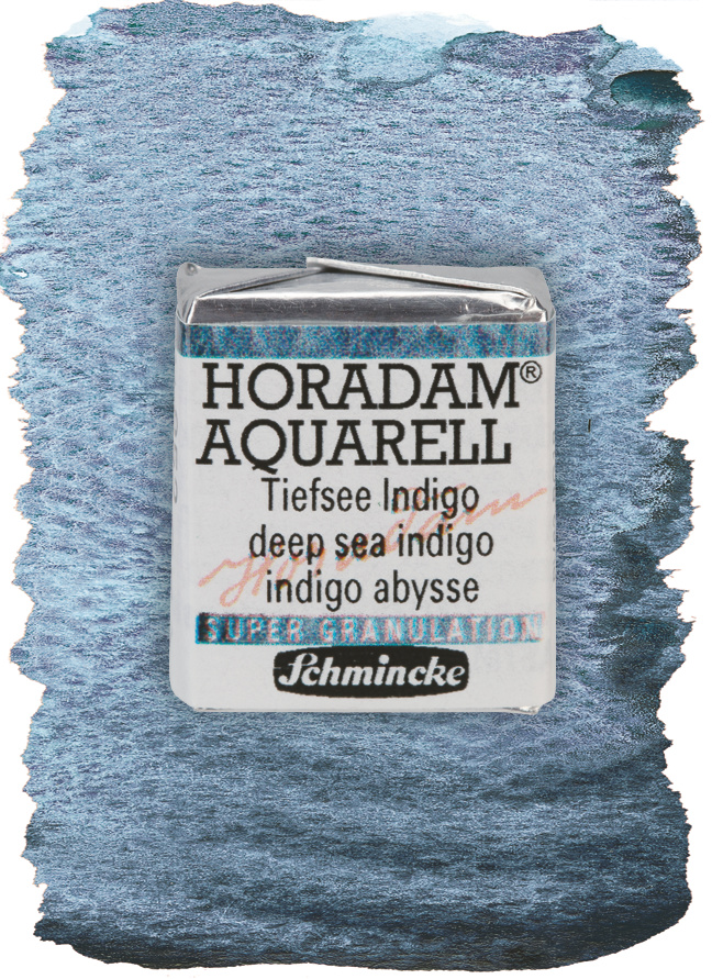 Schmincke Aquarelle Granulation Demigodet Tiefsee Indigo 14952044 Wischer
