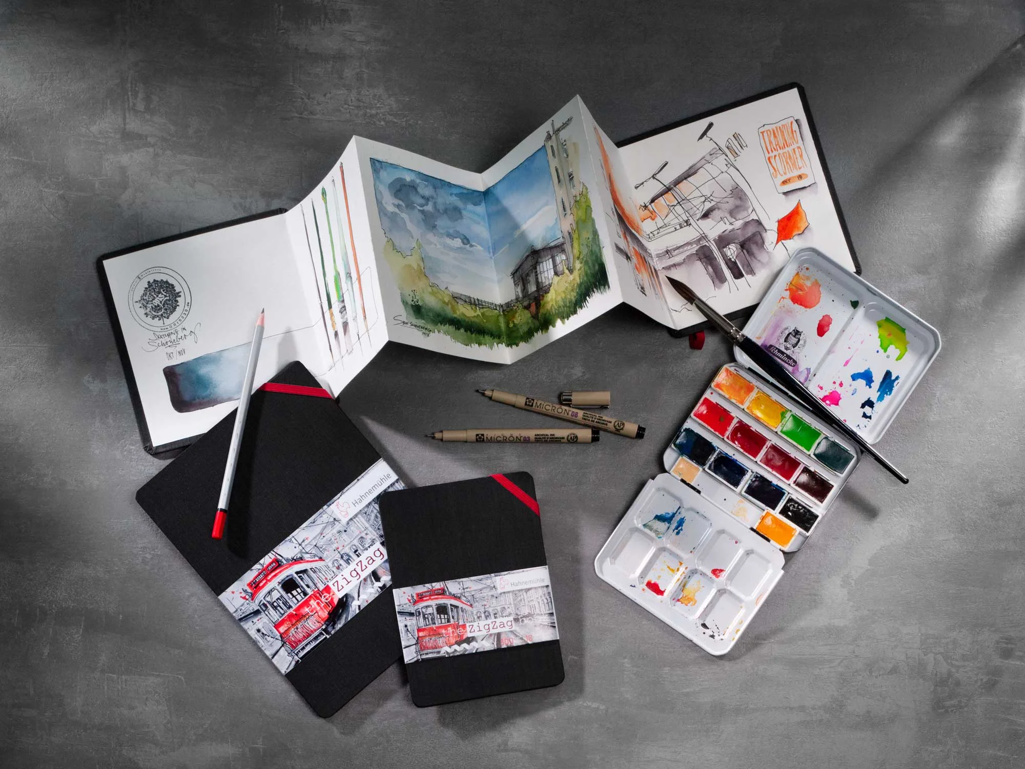 The ZigZag Book, 300g, Livre relié, 14 x 14 cm, 18 pages – Hahnemühle